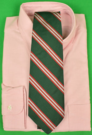 "Brooks Brother Hunter Green w/ Red Repp Stripe English Silk Tie" (SOLD)