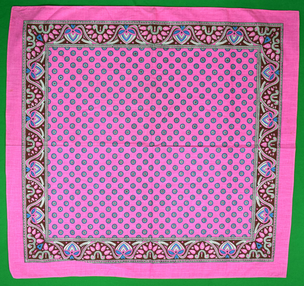 Fuchsia Pink Linen Foulard Bandana Scarf Handkerchief