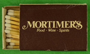 "Mortimer's Restaurant c1990s Matchbook" (SOLD)