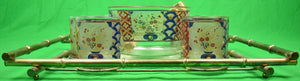 "Chinoiserie 9pc Culver Barware Set w/ Bamboo Metal Tray/ Ice Bowl & Tongs" (SOLD)