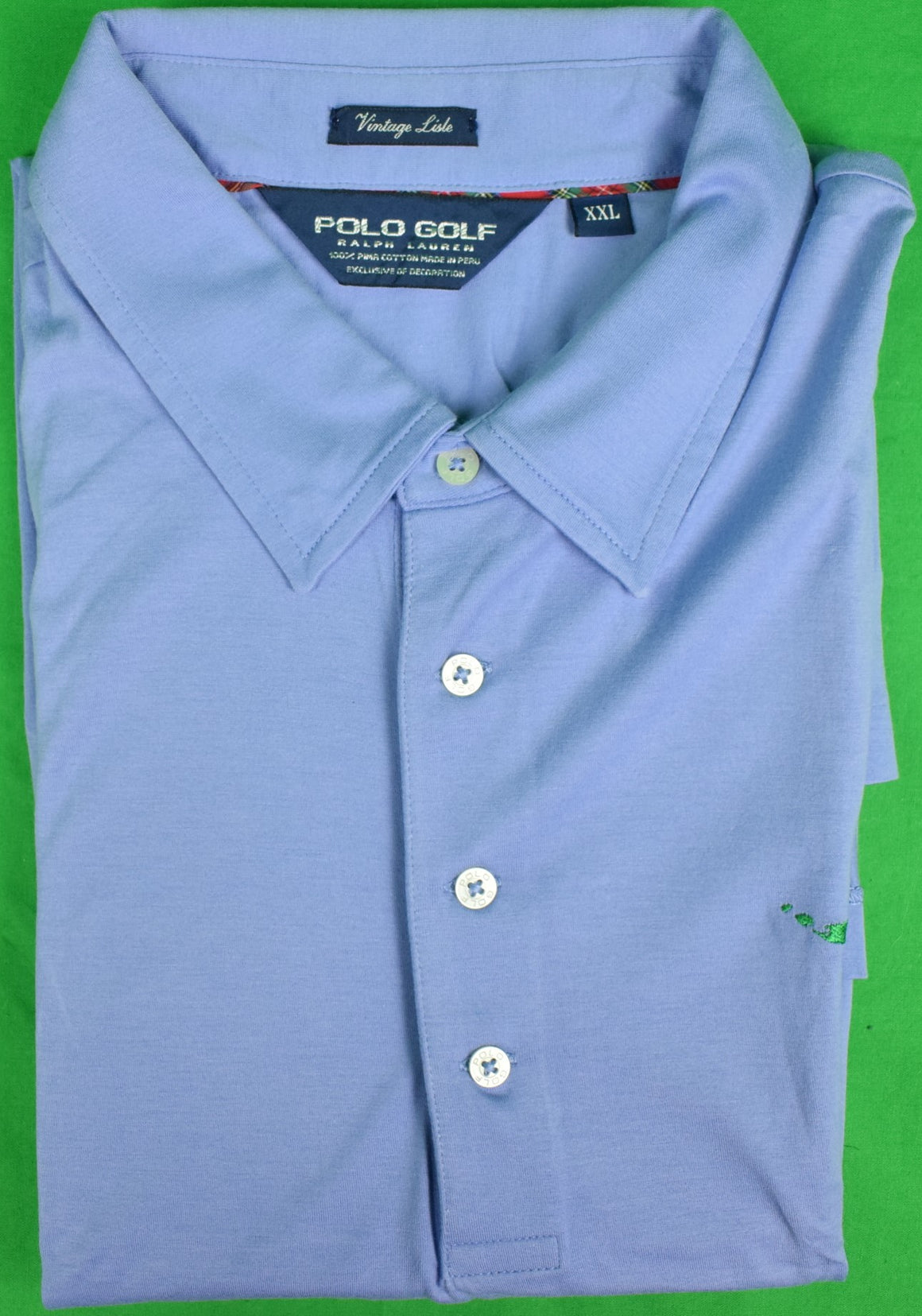 "Ralph Lauren Polo Golf Blue Shirt w/ Miacomet Club Nantucket Logo" Sz: XXL