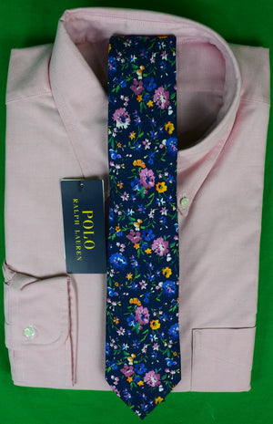 Polo Ralp Lauren Navy Silk Floral Print Tie (New w/ RL Tag)