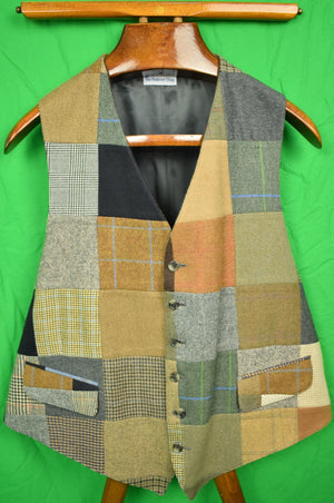 "The Andover Shop Patch Panel Cashmere Tweed Vest" Sz: 46L