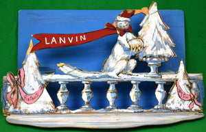 Lanvin Paris Pretexte/ My Sin Christmas Advert Sign w/ Cat On Fence