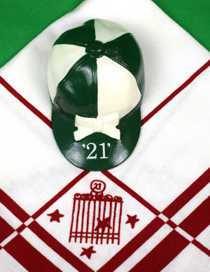 The "21" Club Green/ White Jockey Cap Bottle Opener (New w/o Tag)