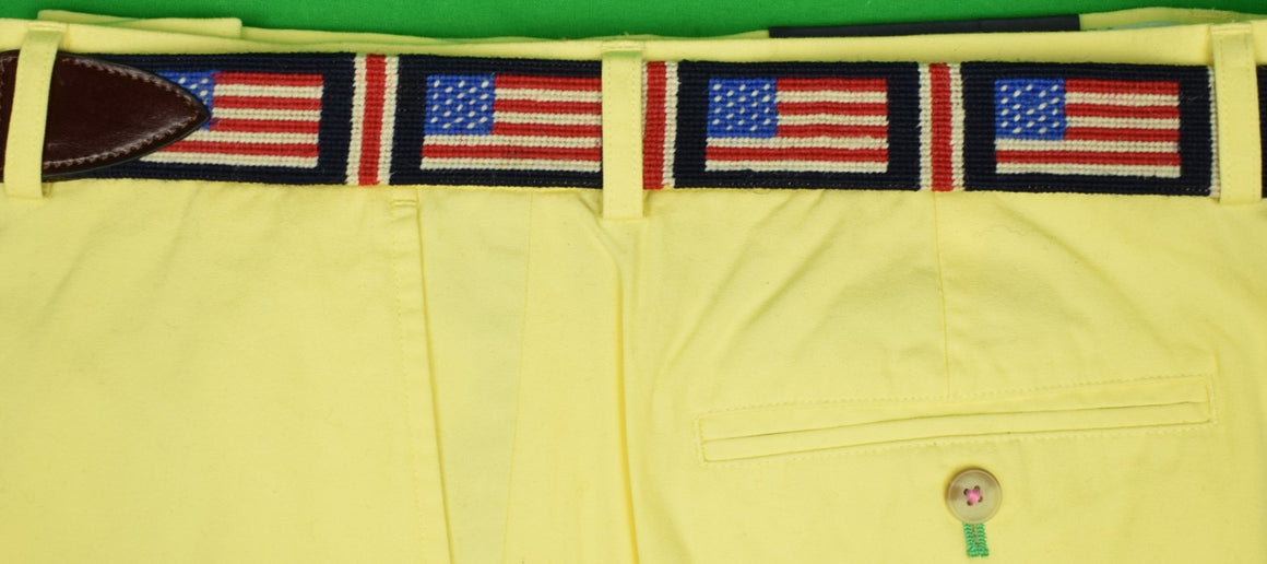 "Needlepoint Belt w/ (10) American Flag Sz: 36" (New/ Old Stock)