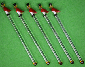"Set x 5 Mr Snooty Fox Glass Swizzle Sticks" (SOLD)