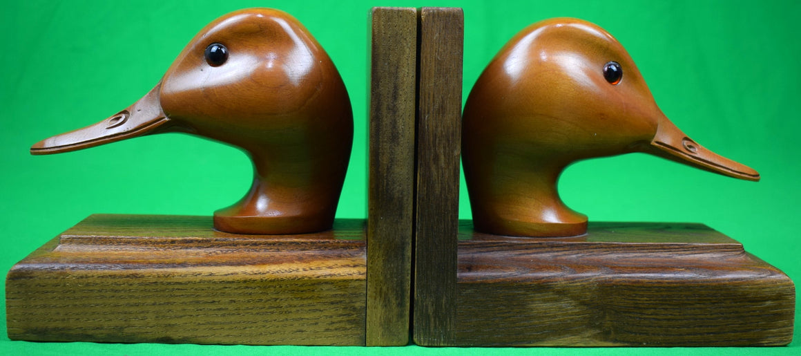 Pair x Parke-Davis Hand-Crafted Wood Duck Bookends