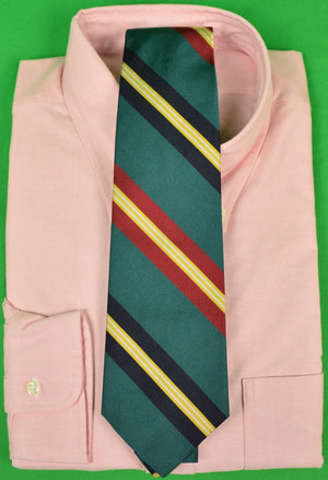 Brooks Brothers Teal Repp Stripe Silk Tie (DEADSTOCK w/ $38.00 BB Tag)