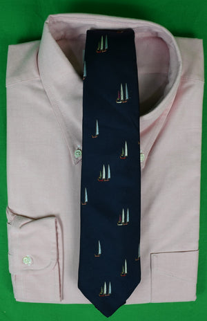 "Sulka Limited Edition #12 of 50 Sailboat Navy Silk Tie" (SOLD)