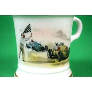 "Brooks Brothers Ceramic Shaving Mug w/ Auto Race Scene"