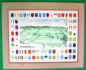 “The Maryland Hunt Cup" Hand-Watercolor 1966 Map by Robert Eldredge (SOLD)