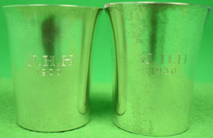 Pair of Sterling Jigger Cups Engraved J. H. H 1930