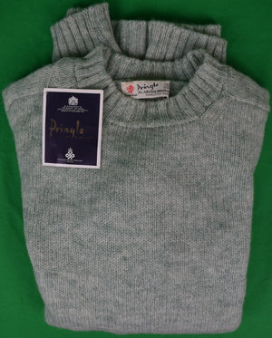 Pringle Heather Mint Shetland Crewneck Sweater Made In Scotland Sz 42 (New/ Old Stock w/ Tag)