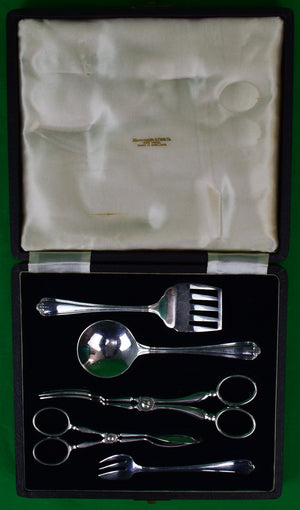 Abercrombie & Fitch English Silverplate 5pc Bar Set In Box