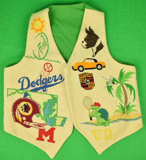 "Hand-Needlepoint Tropical Motif Vest" (SOLD)