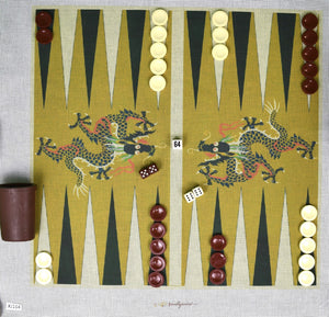 "Chinese Dragon Needlepoint Backgammon Canvas Board"