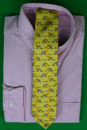 Brooks Brothers Italian Yellow Silk Equestrian Tie
