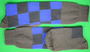 "Blue/ Grey Block Knit Socks" (SOLD)