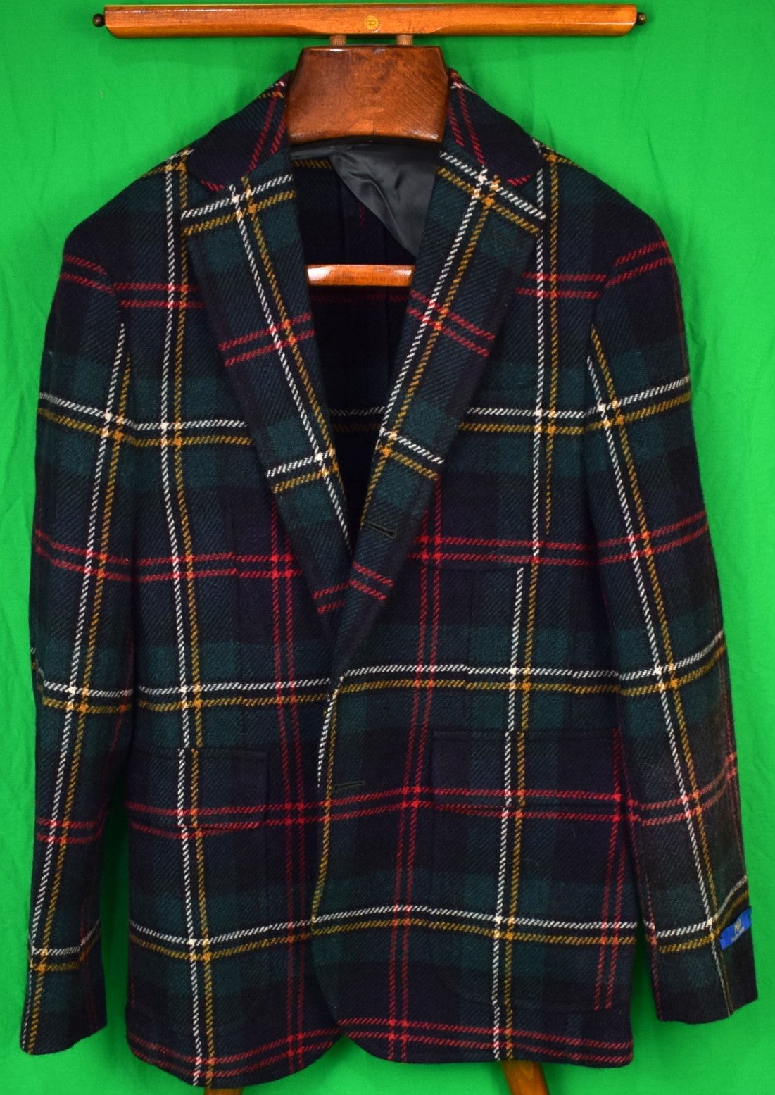 Ralph Lauren Collection Womens Size 2 Double-Breasted Long COAT Wool Tartan  New