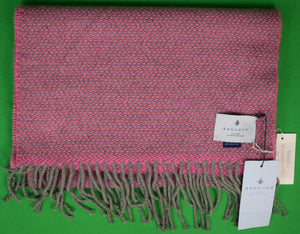 "Begg & Co Scottish Cashmere Flora Pink Herringbone Pattern Scarf" (New w/ Tags) (SOLD)