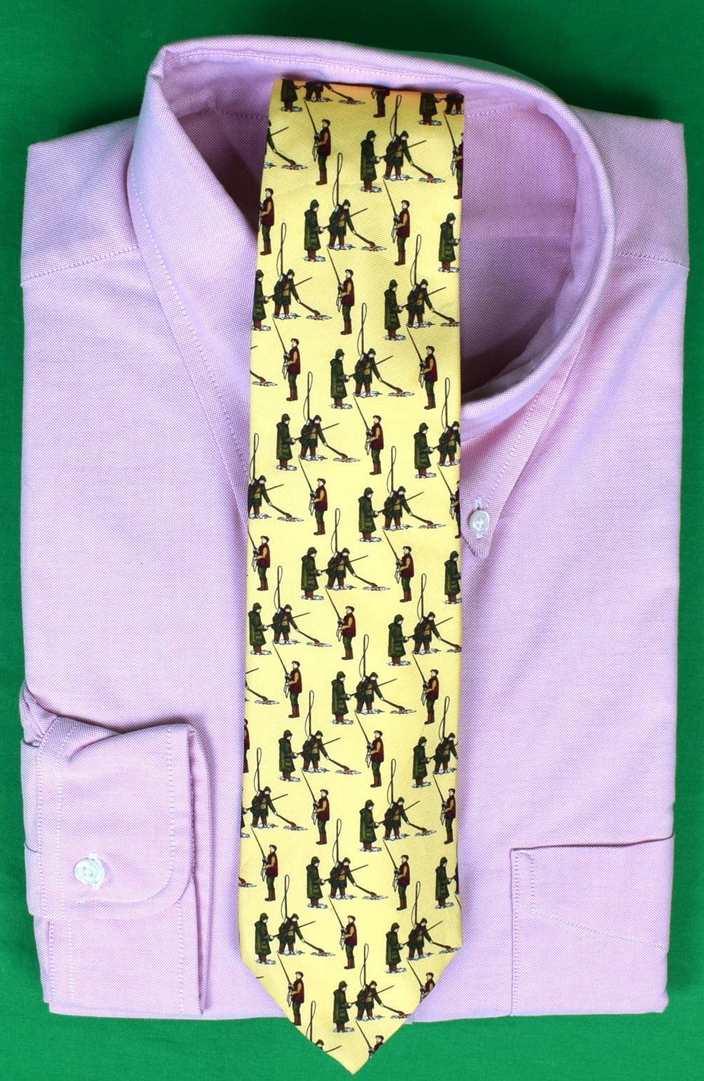 Polo By Ralph Lauren Yellow Silk Fly Fisherman Tie