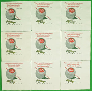 "Set x 9 Polo Bar At The Colony Hotel Palm Beach Paper Cocktail Napkins" (SOLD)