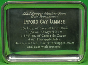 "Lyford Cay Club "Jammer" Cocktail Recipe Pewter Tray" (SOLD)