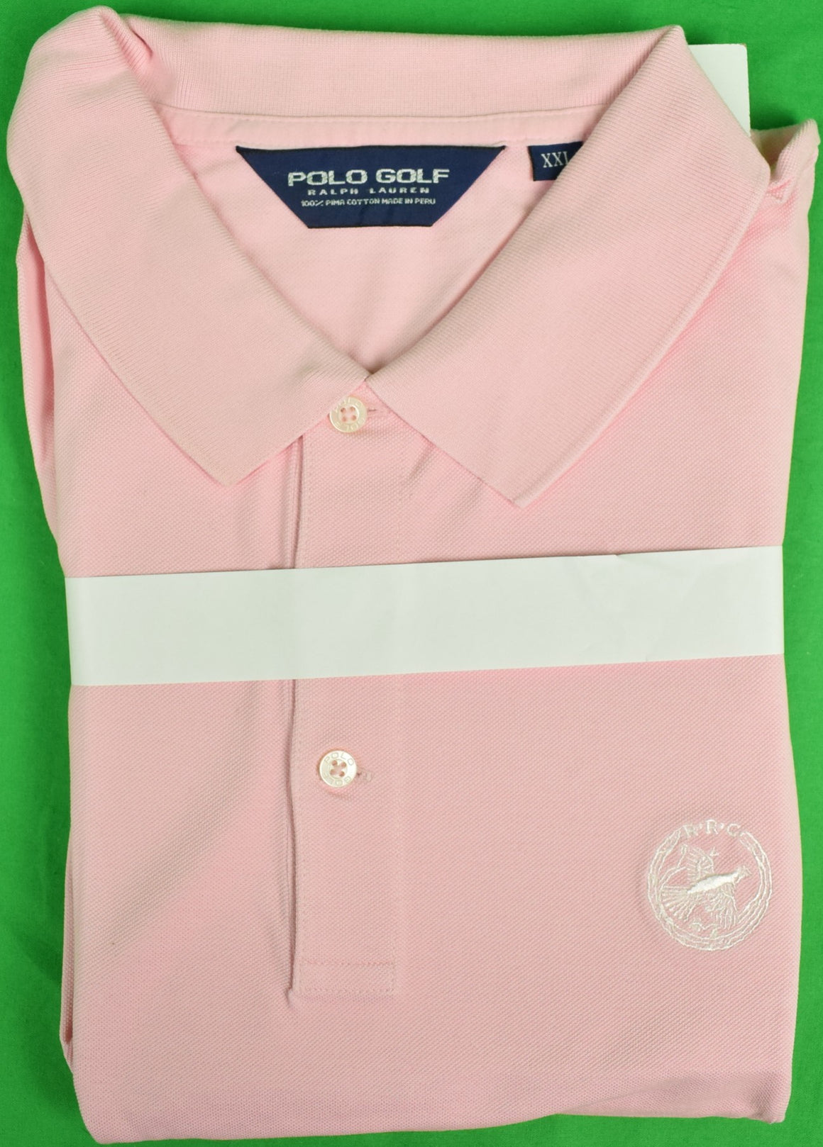 Ralph Lauren Polo Golf Pink S/S Shirt w/ Rolling Rock Club Logo Sz: XXL