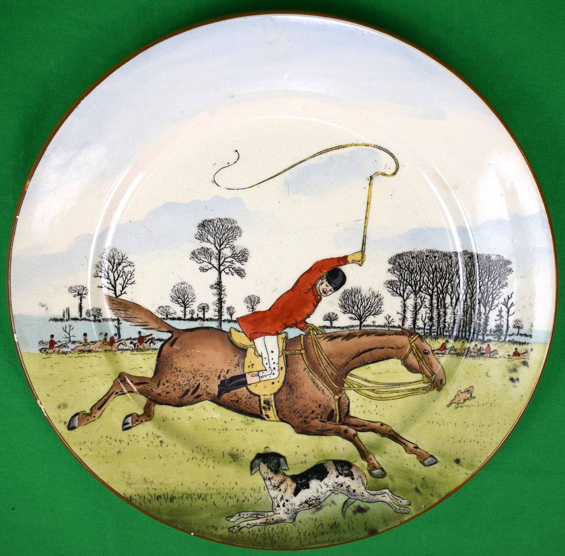 "Fox-Hunter Cauldon No. 14 Porcelain Dinner Plate"