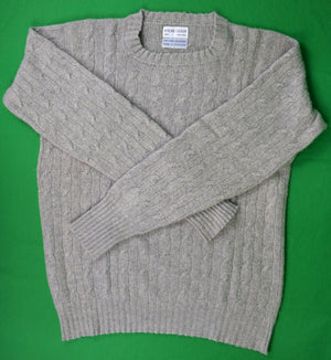 "Andre Oliver Scottish Cashmere Pearl Grey Cable Crewneck Sweater" Sz: 40/ M