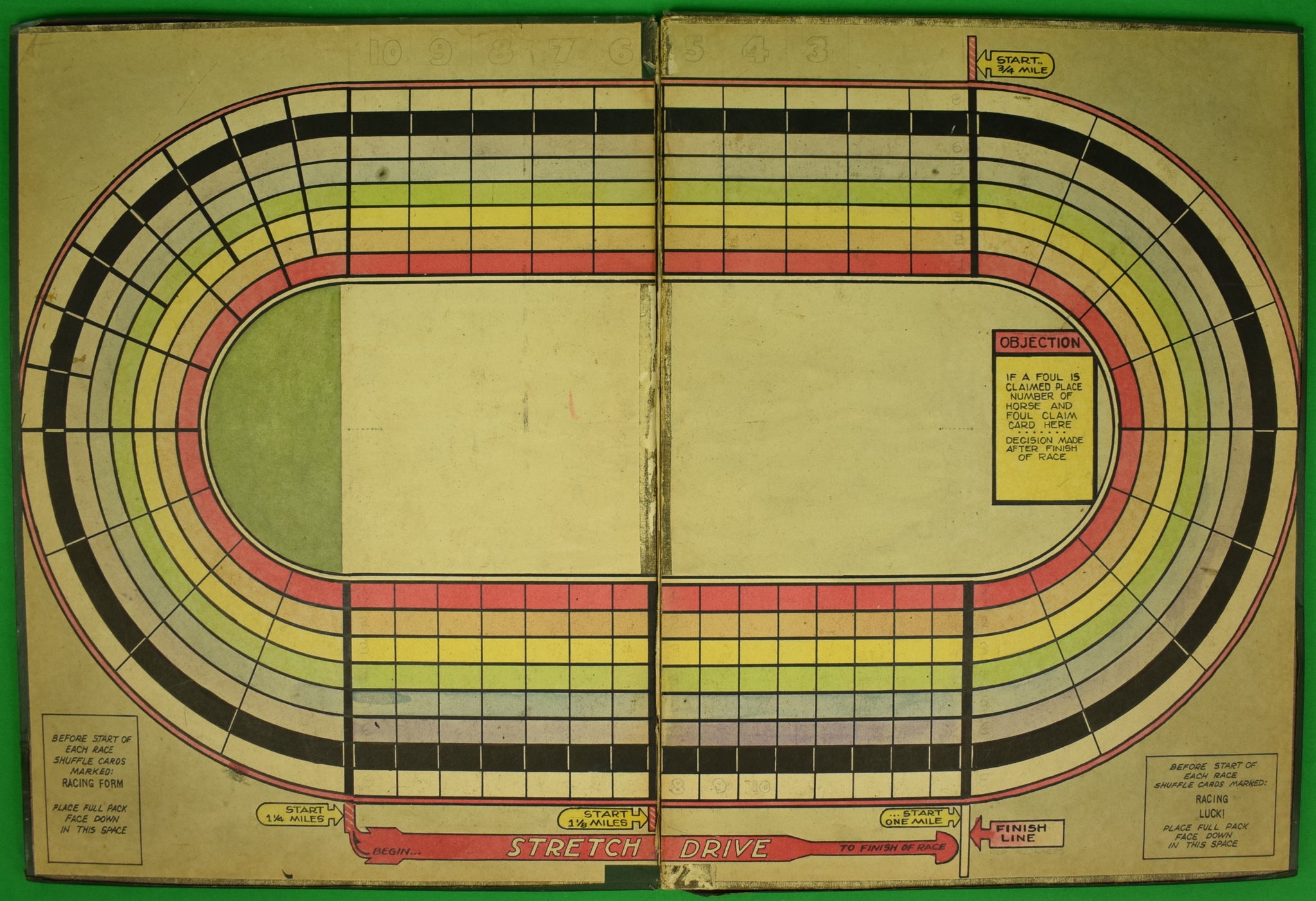 DSC 0001 fbcb754b ba15 4f2a 895a hand-painted c1930s 2pc horse race track board game