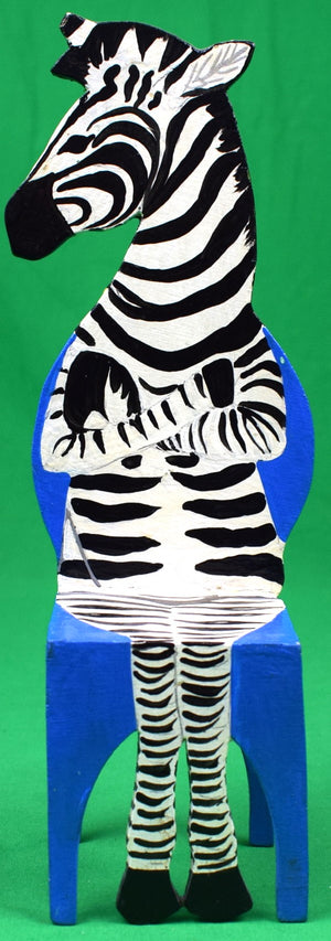 "Hand-Painted Zebra Miniature Chair"