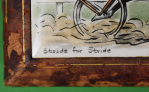 Paul Brown "Stride For Stride" Harness Racing Scene Enamel Lid Cigarette Box