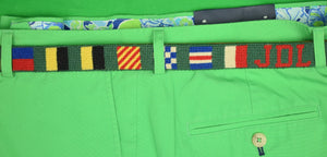 Hand-Needlepoint Signal Flag Green Belt Sz: 33