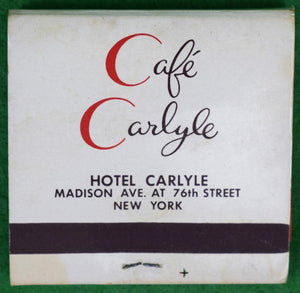 "Cafe Carlyle Madison Avenue Matchbook" (Unstruck) (SOLD)