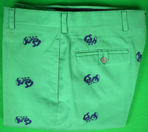 Chipp Lime Green Chinos w/ Navy Panda Bears Trousers Sz 34