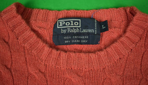 "Polo Ralph Lauren Coral Cashmere Cable Crewneck Sweater" Sz L (SOLD)