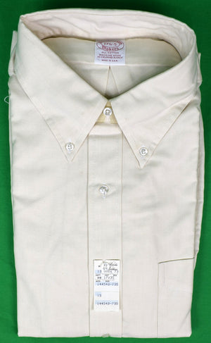 Brooks Brothers Ecru OCBD Shirt Sz 17 1/2-5 (DEADSTOCK w/ BB Tag)