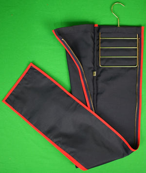 Navy w/ Red Trim Nylon 4-Tier Tie Carrier Made In England