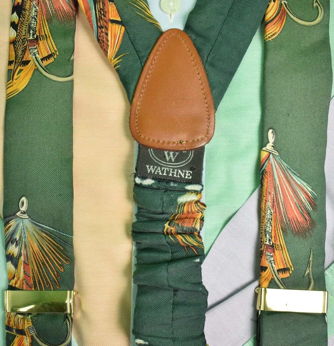 "Wathne Hunter Green Trout Fly Silk Braces"