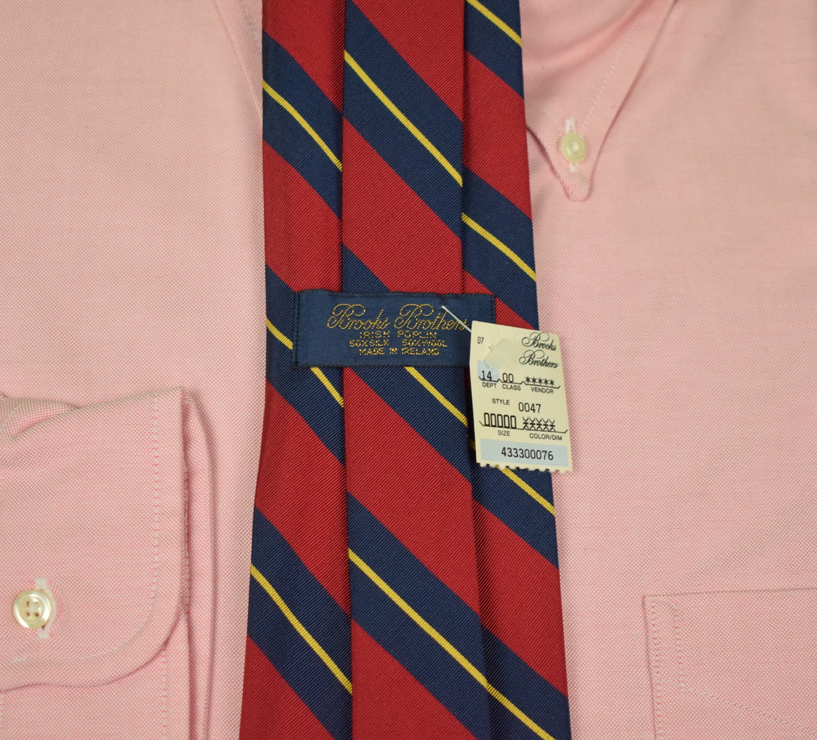 "Brooks Brothers Irish Poplin Silk/ Wool Repp Stripe Tie" (New w/ BB Tag!) (SOLD)
