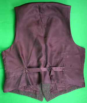 The Andover Shop Olive Donegal Herringbone Vest w/ Lapel Sz 42