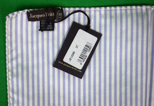 Jacques Britt Lavender Bengal Stripe Italian Silk Pocket Square (New w/ Tag)