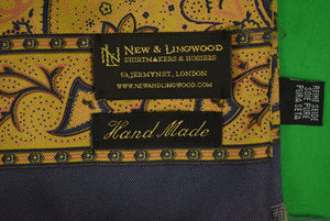 "New & Lingwood Hand Made In England Gold Madder Paisley SIlk Scarf" (SOLD)