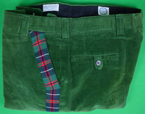 "The Andover Shop Green Corduroy w/ Tartan Outseam Trousers" Sz 40