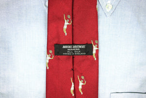 Brooks Brothers Tennis Player English Red Silk Tie