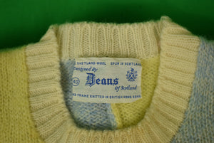 "Deans Of Scotland Shetland Wool Heather Pastel Color Block Crewneck Sweater" Sz 40 (SOLD)
