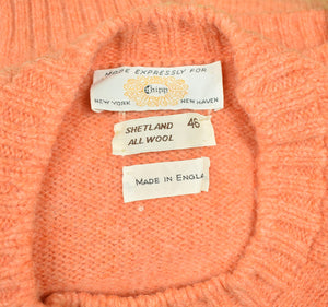 "Chipp Coral Shetland Crewneck Sweater Made In England" Sz: 46