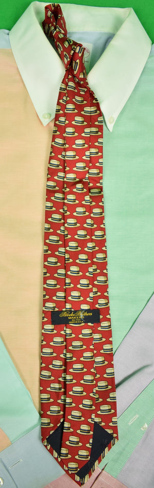 "Brooks Brothers Straw Boater Club Tie" (SOLD)